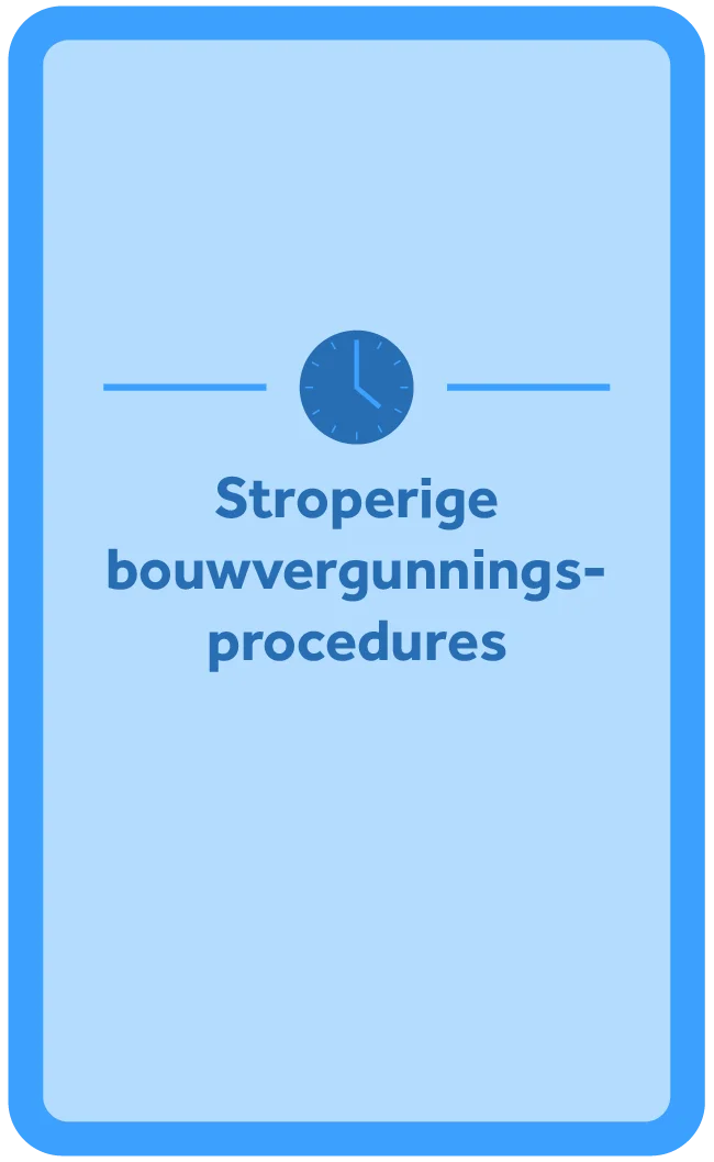Stroperige bouwvergunningprocedures.
